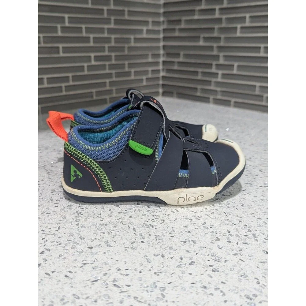 Plae Kids Sam 2.0 Blue Green Fisherman Sandal Sneaker Summer Toddler Boys 7.5